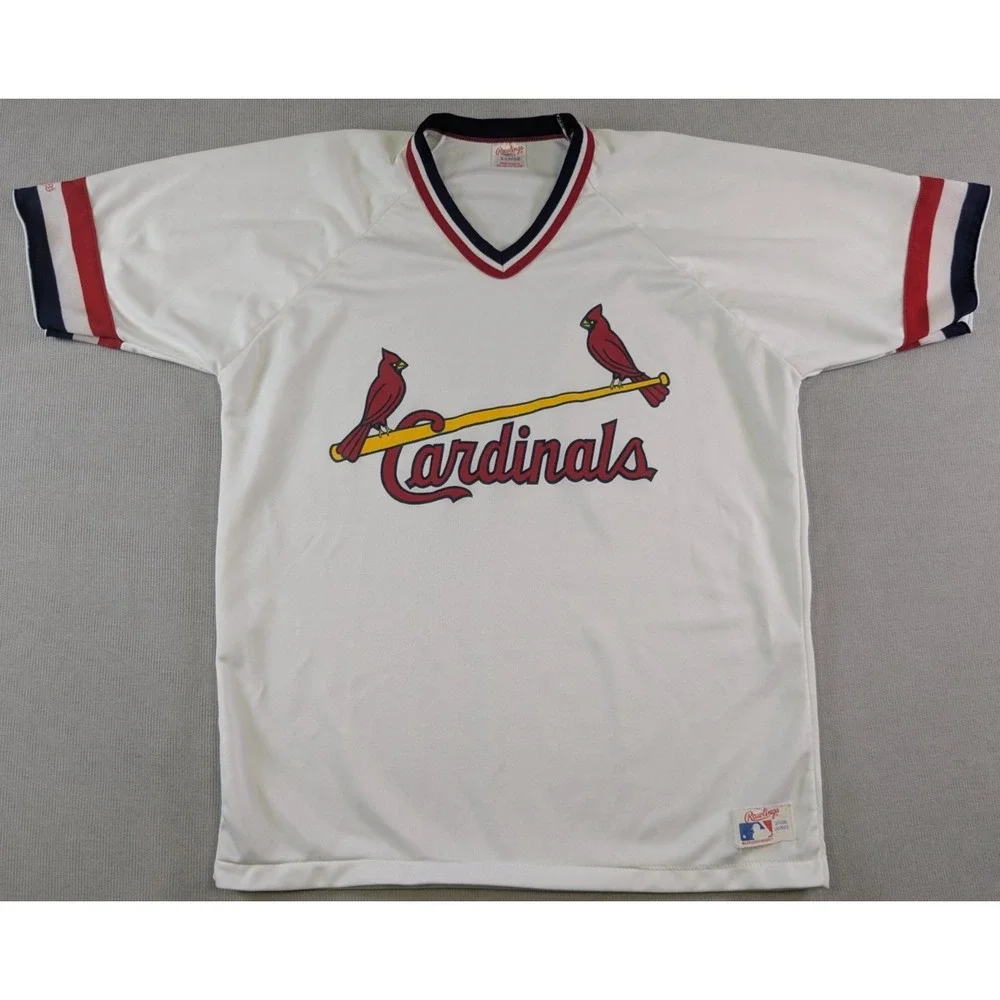 Vintage St Louis Cardinals Jersey Mens XL White Rawlings Retro 80s MLB Baseball